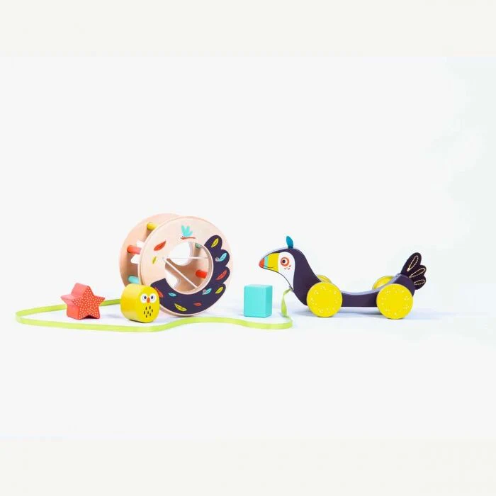 BOÎTE À FORMES À TIRER EN BOIS "DANS LA JUNGLE" – Image 2