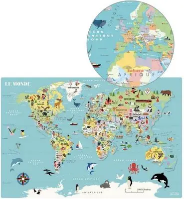 Carte du Monde magnétique Ingela P.A, carte magnetique en bois – Image 2