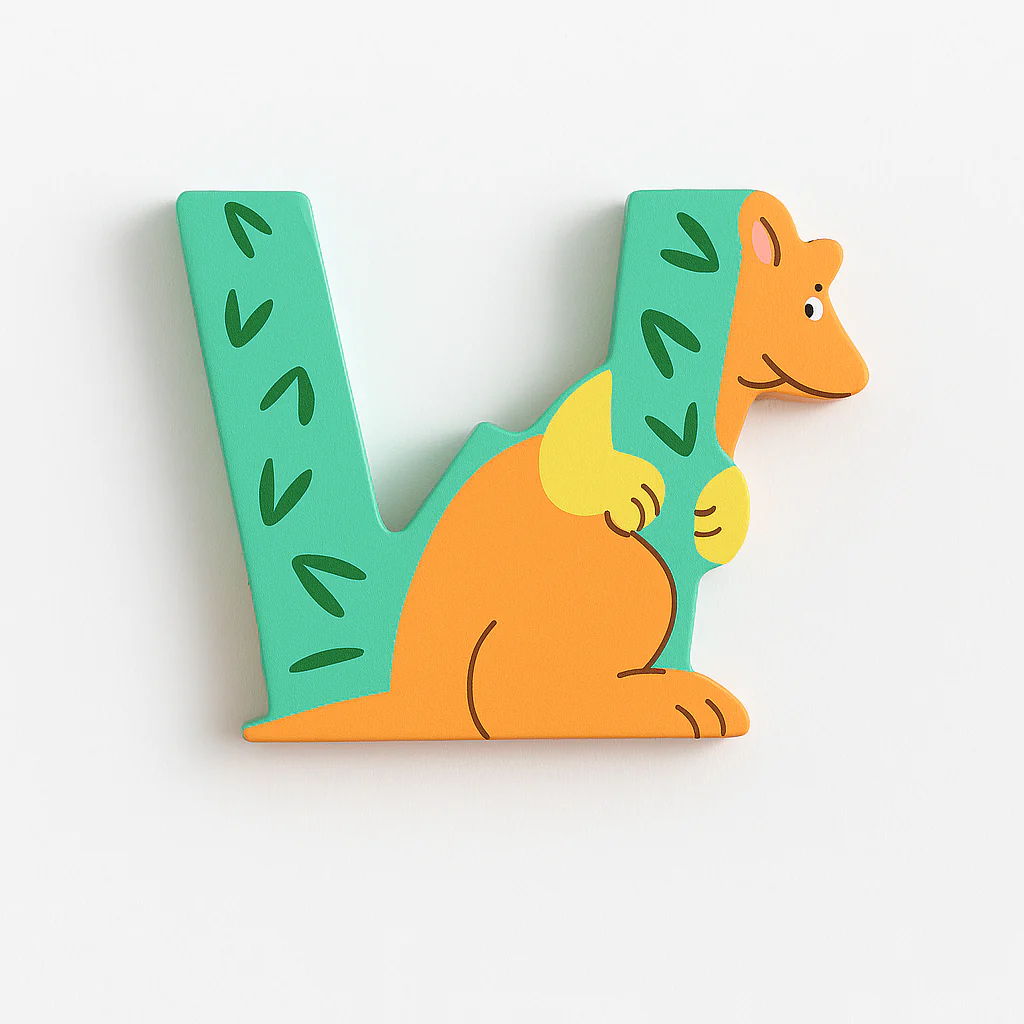 LETTRE W EN BOIS - KANGOUROU