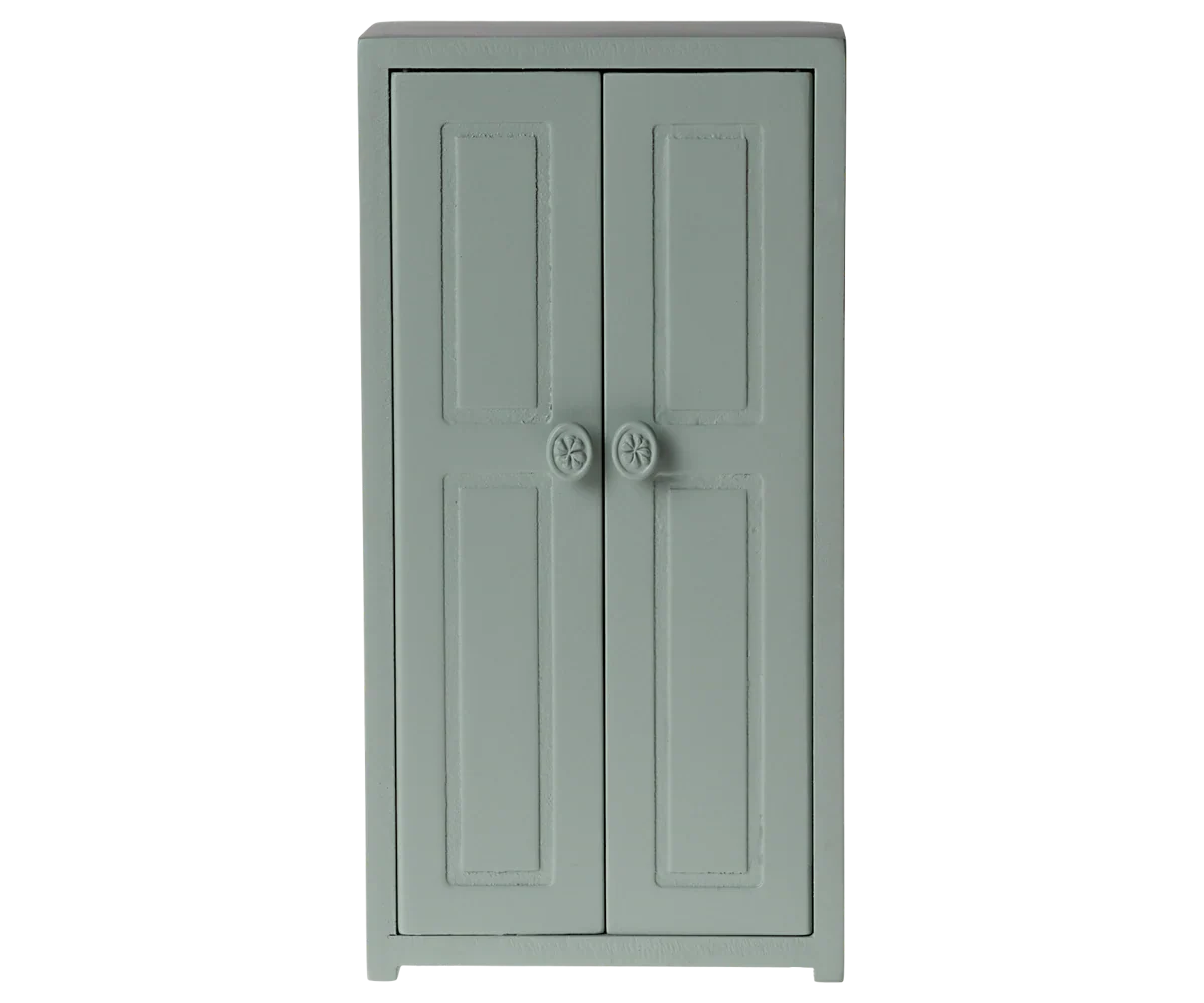 ARMOIRE EN BOIS BLEUE PÂLE, SOURIS – Image 2
