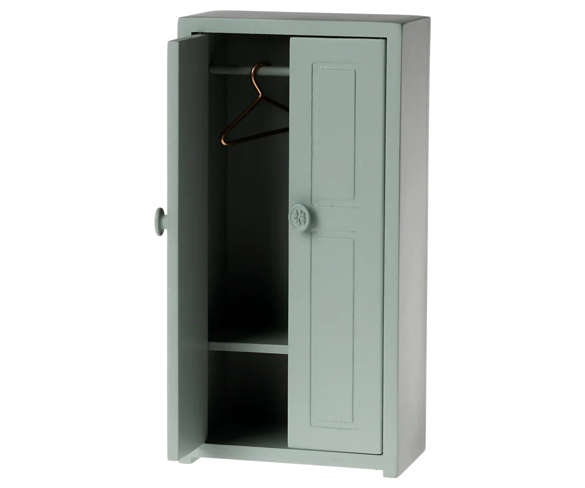 ARMOIRE EN BOIS BLEUE PÂLE, SOURIS – Image 3