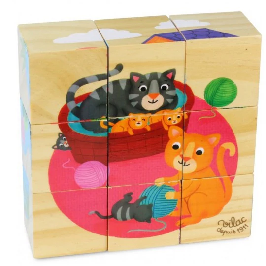 9 CUBES EN BOIS "LES ANIMAUX" – Image 2