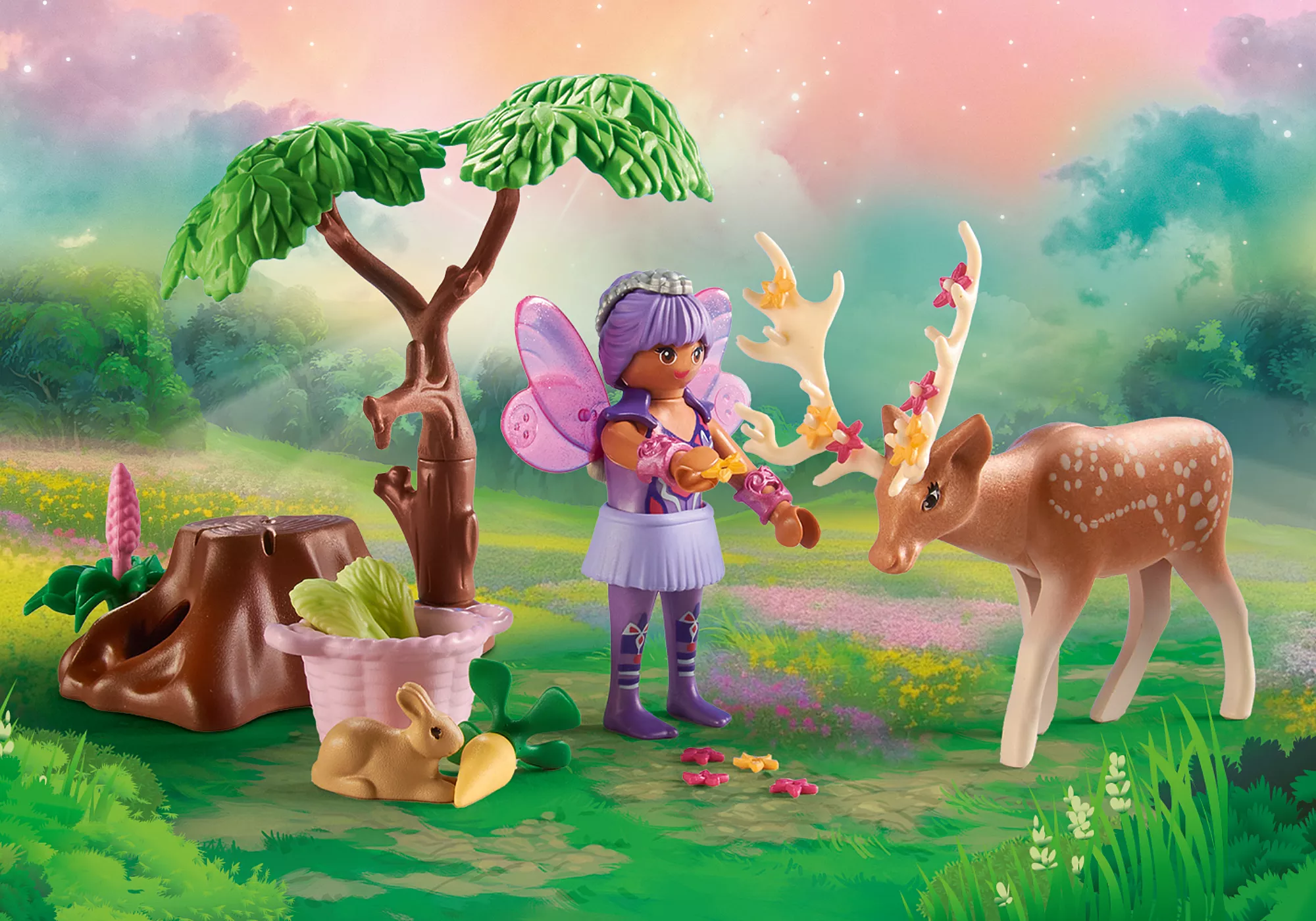 DUO DE FÉES AVEC ANIMAUX DE LA FORÊT "PRINCESS MAGIC"